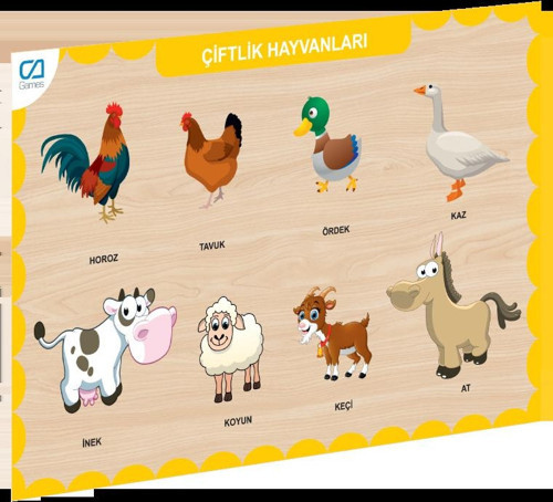 CAAHS-3211 CA GAMES AHŞAP ÇİFTLİK HAYVANLARI BUL-TAK