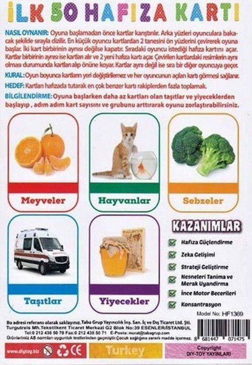 1475 İLK 50 HAFIZA KARTLARI (MEMORY GAME )