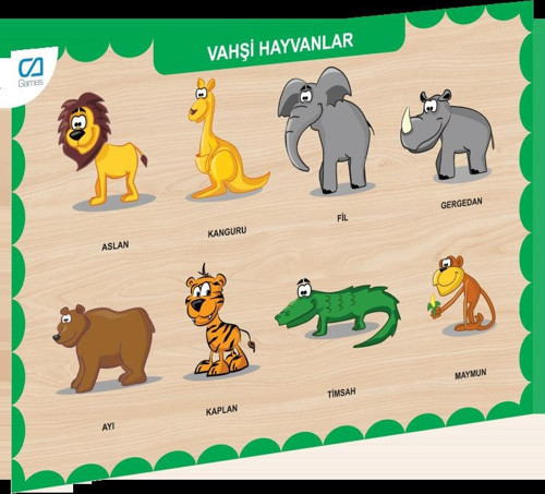 CAAHS-3213 CA GAMES AHŞAP VAHŞİ HAYVANLAR BUL-TAK
