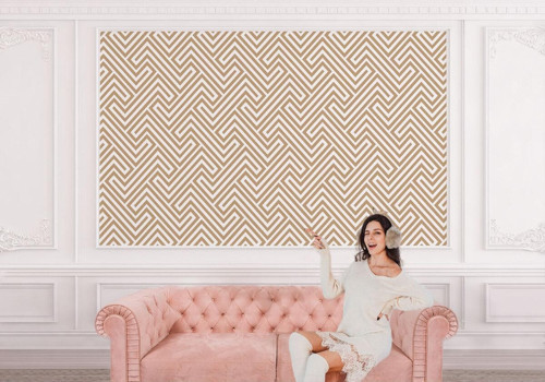 Pastel Renkli Geometrik Desenli Duvar Kağıdı-5782