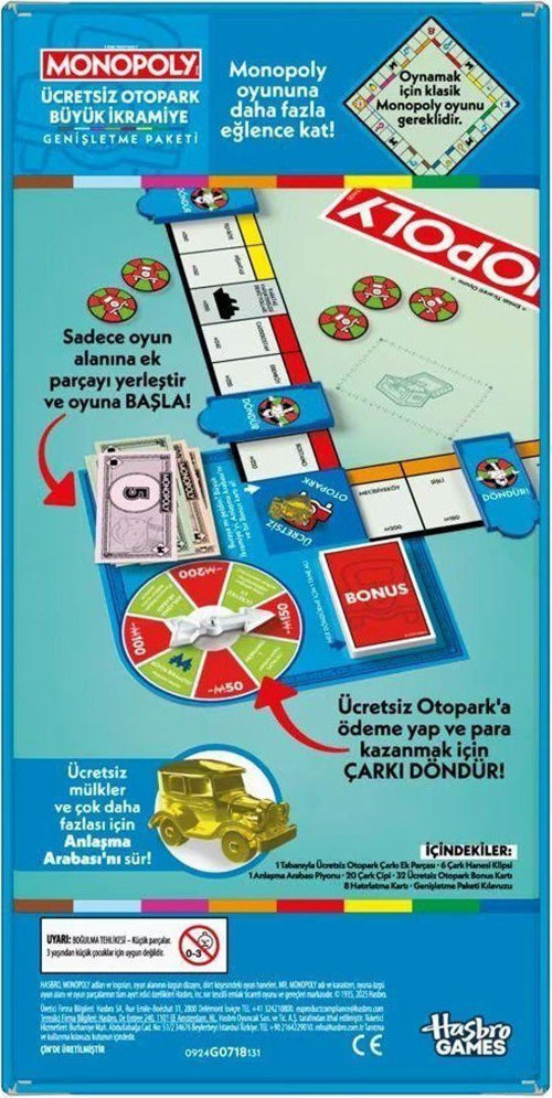 G0718 Monopoly Ücretsiz Otopark İkramiyesi - Genişletme Paketi
