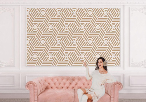 Pastel Renkli Geometrik Desenli Duvar Kağıdı-5787