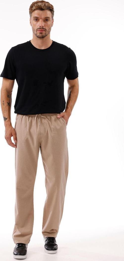 Erkek Keten Bol Kesim Pantolon