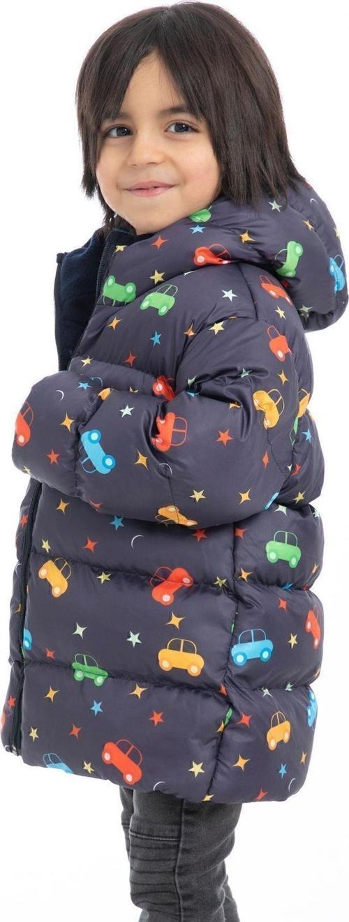 Spor Erkek Spor Çocuk Polarlı Kapüşonlu Araba Yıldız Ay Desenli Mont & Kaban