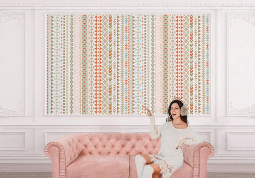 Modern İskandinav Tasarımı Duvar Kağıdı Pastel Geometrik Şekilleri-5502
