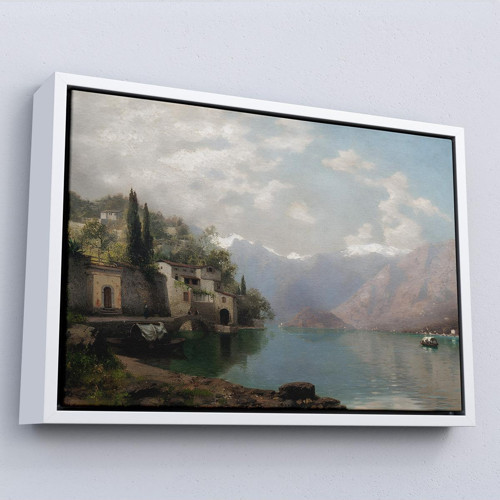 Çerçeveli Robert Schultze' Komo Gölü Tablosu - Bellagio By Lake Como-7018