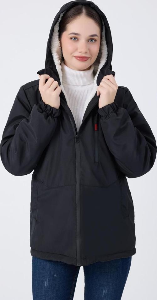 Spor Kadın Kürklü Su Ve Rüzgar Geçirmez Kapüşonlu Mont & Kaban & Parka