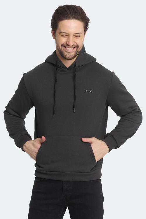 KICKSON Erkek Kapüşonlu Cepli Antrasit Sweatshirt