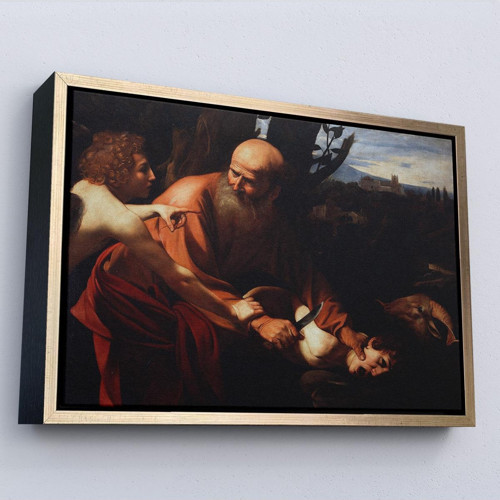 Çerçeveli Caravaggio -- Sacrifice Of Isaac-7121