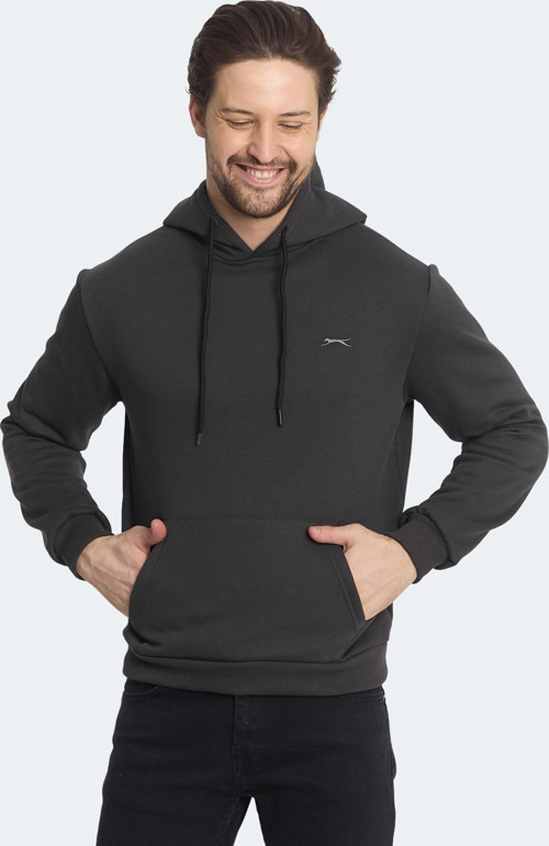 KICKSON Erkek Kapüşonlu Cepli Antrasit Sweatshirt