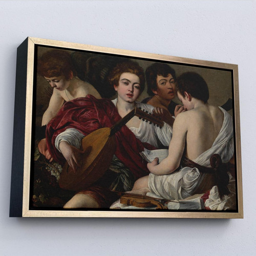 Çerçeveli Caravaggio - Müzisyenler Tablo - The Musicians-7144