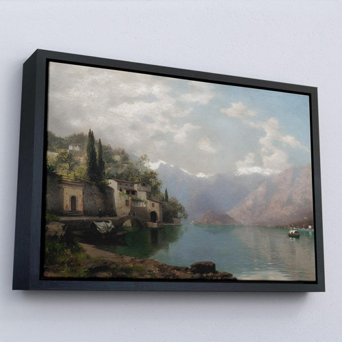 Çerçeveli Robert Schultze' Komo Gölü Tablosu - Bellagio By Lake Como-7018