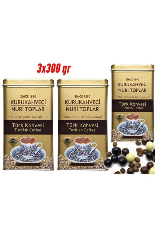 3X300 Gr Teneke Kutuda Geleneksel Türk Kahvesi 900 Gram