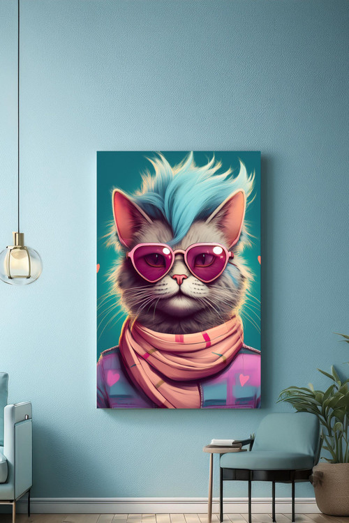 Dekoratif Modern Vintage Bohem Kanvas Tablo Yapay Zeka Tasarım Salon, Antre, Duvar Dekorasyonu