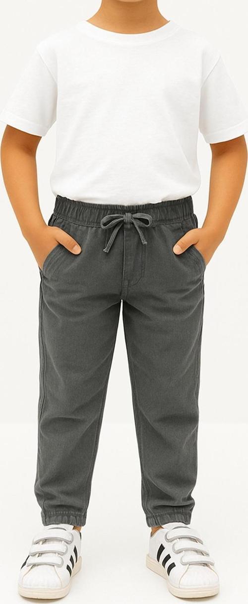 Erkek Çocuk Jogger Pantolon Keten Görünümlü Cepli Günlük Rahat Fit