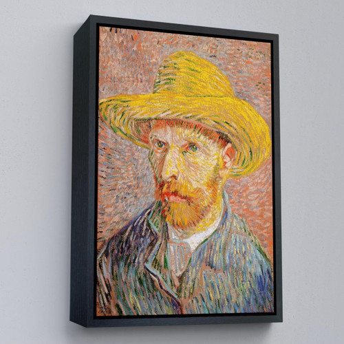 Çerçeveli Vincent Van Gogh - Hasır Şapkalı Otoportre Tablosu-7449