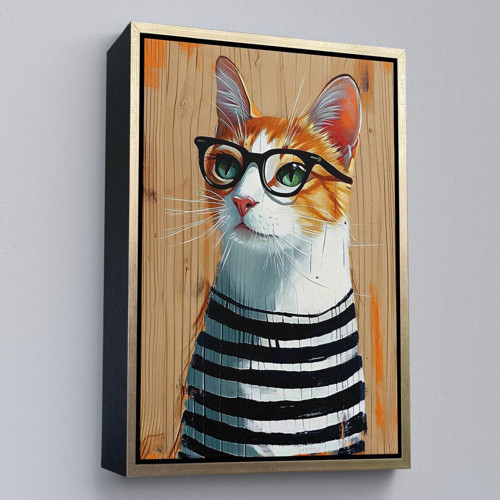 Çerçeveli Cool Kedi Tablo-7644