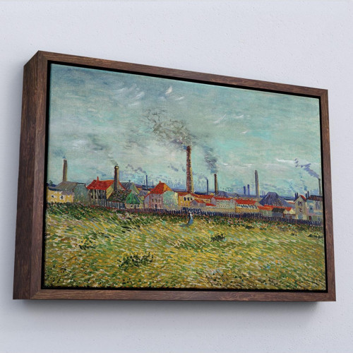 Çerçeveli Vincent Van Gogh Clichy'Deki Fabrikalar Tablo - Factories At Clichy-7170