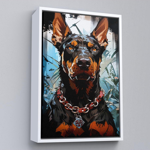 Çerçeveli Doberman Tablosu-7828