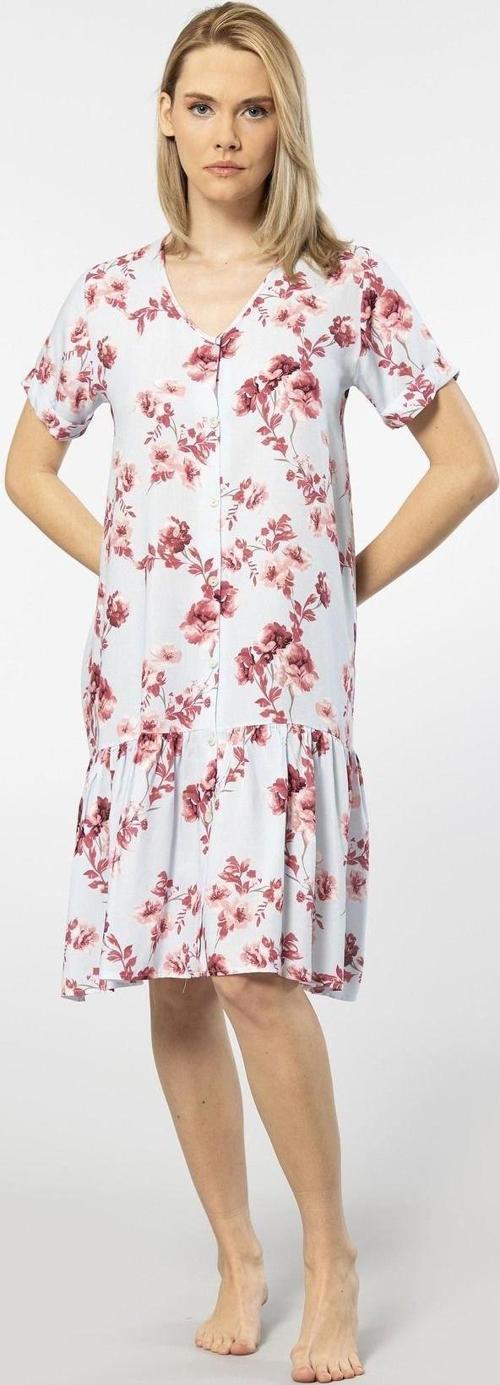 Dokuma Düğmeli Elbise 3603/Mavi