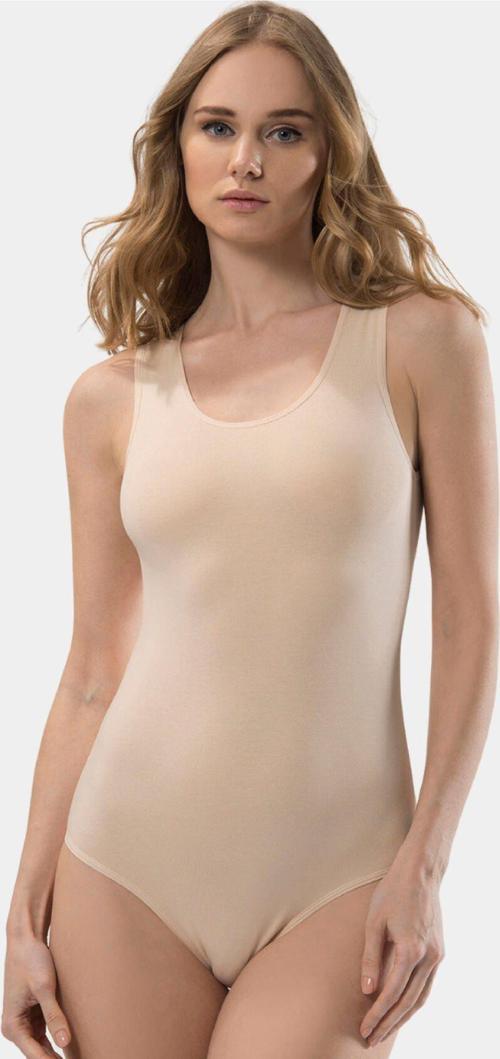 Kadın Askılı Pamuklu Agraflı Body 286/Ten