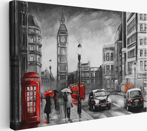 Ingiltere Londra Yağlıboya Görünüm Dekoratif Tablo-3543
