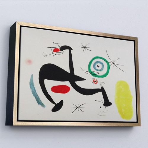 Çerçeveli Joan Miro - Tosca Şarkısını Söyleyen Geyik Tablo-7089