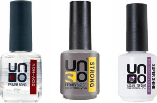 Kalıcı Oje Set Uno Non-Acid PrimerBond 15 Ml Primer+Strong Base Coat 15 ml+Top Coat 15 ml