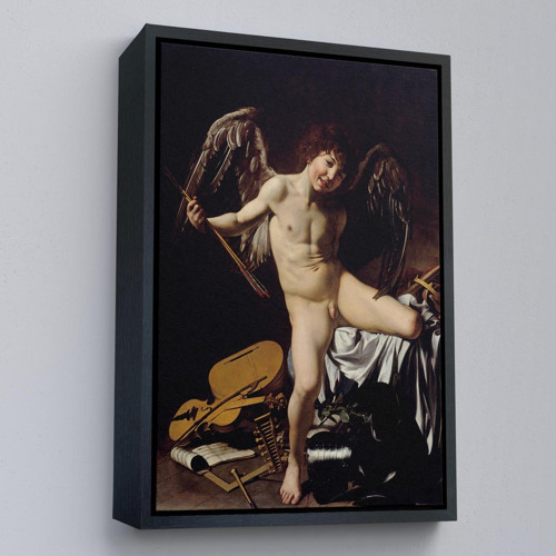 Çerçeveli Caravaggio - Aşk Meleği/Tanrısı Victor Tablo - Cupid As Victor-8060