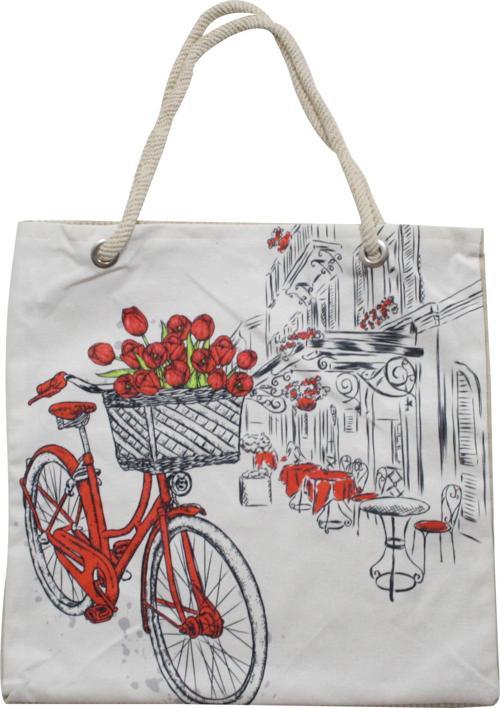 Bez Çanta Plaj Çantası Alışveriş Bez Torbası İpli Dijital Baskı Bf03