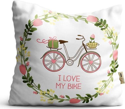 Kırlent Kılıfı 42x42cm Dekoratif Kırlent Yastık Kılıfı Love Bike Modeli Bf 15