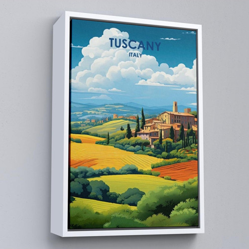 Çerçeveli Toskana İtalya Tablosu - Tuscany-7764