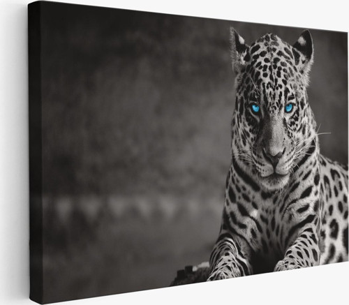 Mavi Gözlü Leopar Dekoratif Kanvas Tablo 1162