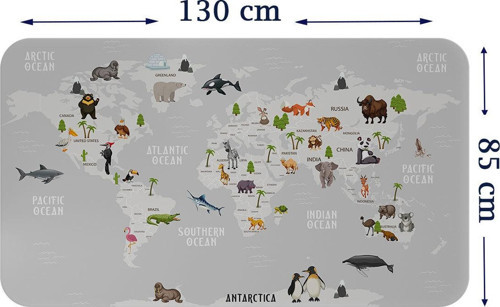 Eğitici Dünya Haritası Dünya Atlası Çocuk Ve Bebek Odası Duvar Sticker-85X130-3790