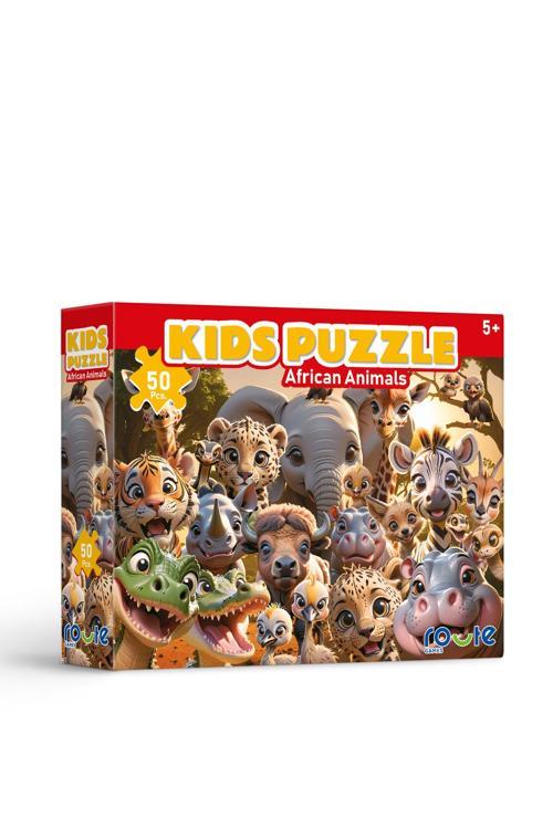 Afrika Hayvanları Çocuk Puzzle (50 Parça) 34×48 Cm
