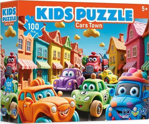 Arabalar Şehri Çocuk (100 Parça) Puzzle 34×48 Cm