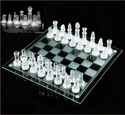 Oyun Aletleri Cam Satranç Takımı Full Cam Satranç Glass Chess 20*20Cm