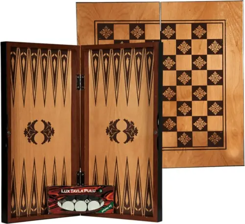 Oyun Aletleri Orta Boy Yakma Ahşap Tavla Takımı