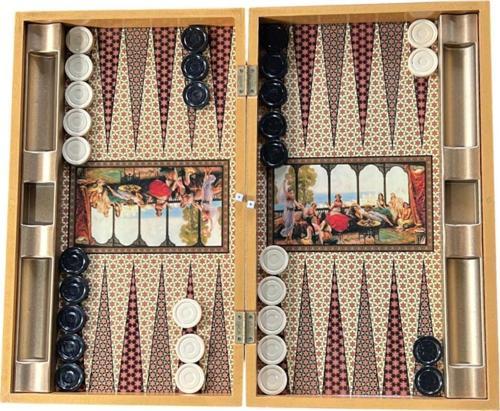 Hatem Model Ahşap Tavla Ve Dama Takımı  25 X 50 Cm