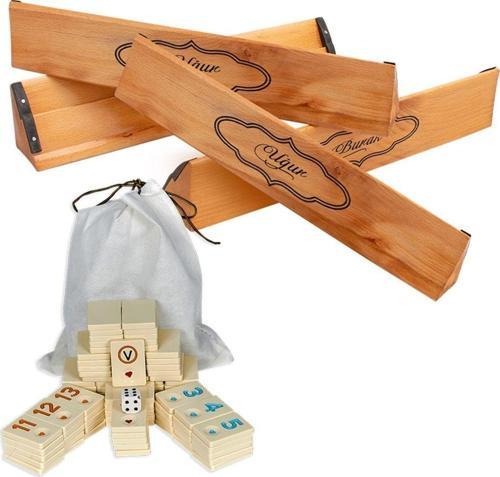Oyun Aletleri Kişiye Özel İsim Yazılabilir Büyük Boy Ağaç Okey Takımı