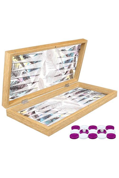 Oyun Aletleri Klasik Feather Tavla (Ürün Ölçüleri (A): 48.0Cm X 24.0Cm X 6.5Cm = 18.9'' X 9.45'' X 2.56'')