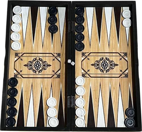 Oyun Aletleri Motif Kaplama Tavla Orta Boy 44 X 44 Cm