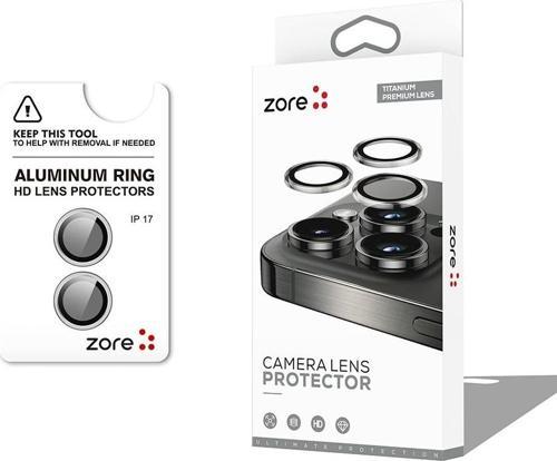 iPhone 17 Kamera Lens Koruyucu CL-12 Premium Safir Parmak İzi Bırakmayan Anti-Reflective Gümüş