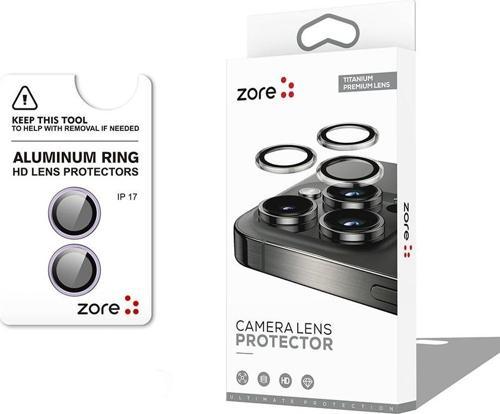 iPhone 17 Kamera Lens Koruyucu CL-12 Premium Safir Parmak İzi Bırakmayan Anti-Reflective Açık Mor