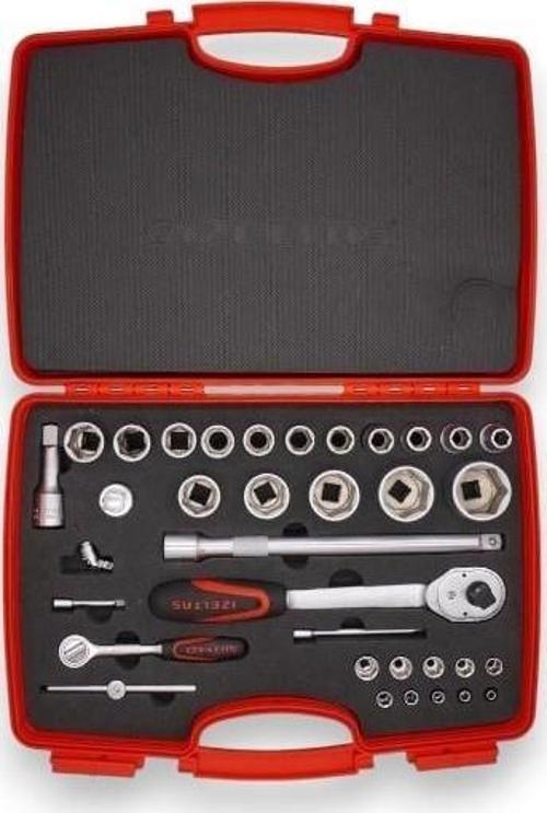 1113001038 1/2" 1/4" 6 Köşe Kombine 35 Parça Lokma Takımı