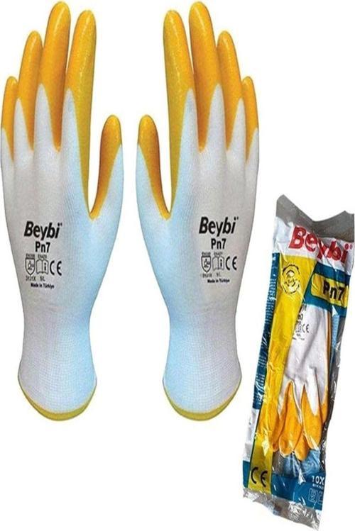Pn7 Nitril Sarı Iş Eldiveni No:10 12'Li Paket