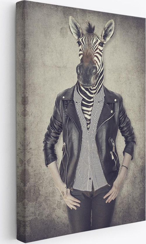 Zebra Kafalı İnsan Kanvas Tablo-4982