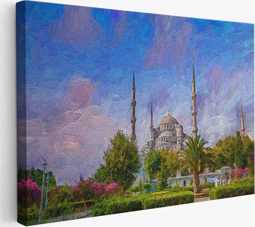 Sultan Ahmet Camii Yağlıboya Görünüm Kanvas Duvar Tablosu-3692
