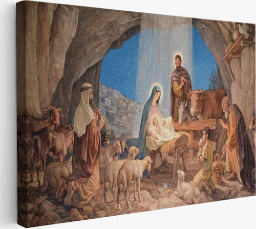 İsanın Doğumu Ve Meryem Kanvas Tablo-5185