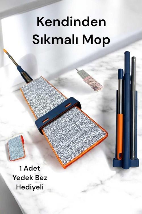 Kendinden Sıkmalı Mop 1 Adet Mikrofiber Yedek Bez Hediyeli
